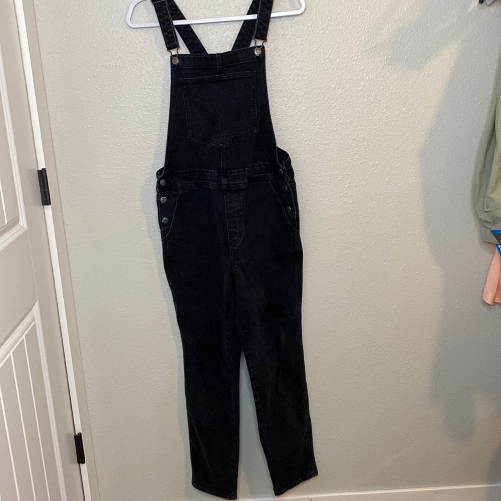 Old navy black denim overalls